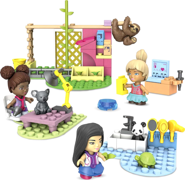 Klocki konstrukcyjne Mattel Mega Construx Barbie Animal Grooming Station 97 elementów (0887961971576) - obraz 2