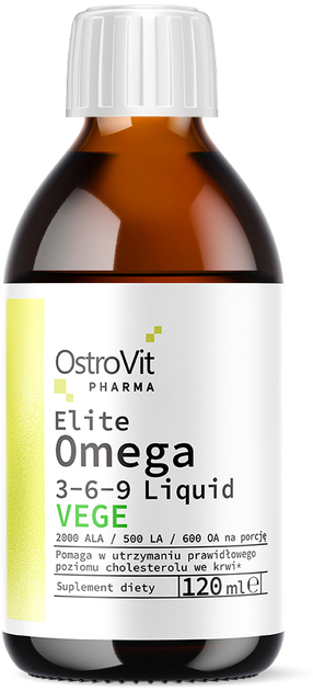 Suplement diety OstroVit Pharma Elite Omega 3-6-9 Liquid Vege 120 ml (5903933908007) - obraz 1