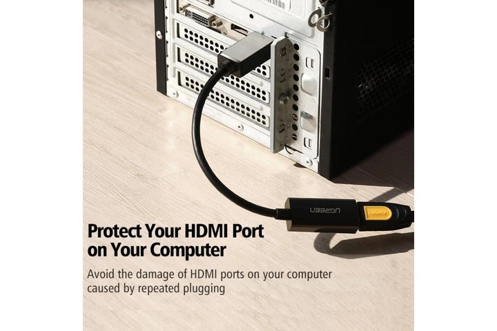Перехідник DisplayPort to HDMI Ugreen ММ137 перетворювач DP 1080P для ноутбука, настільного комп'ютера, монітора, проектора Black (40362) - зображення 4