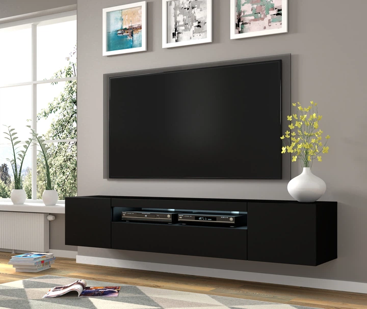 Тумба для під телевізор AURA 200 чорний мат BIM FURNITURE - зображення 2