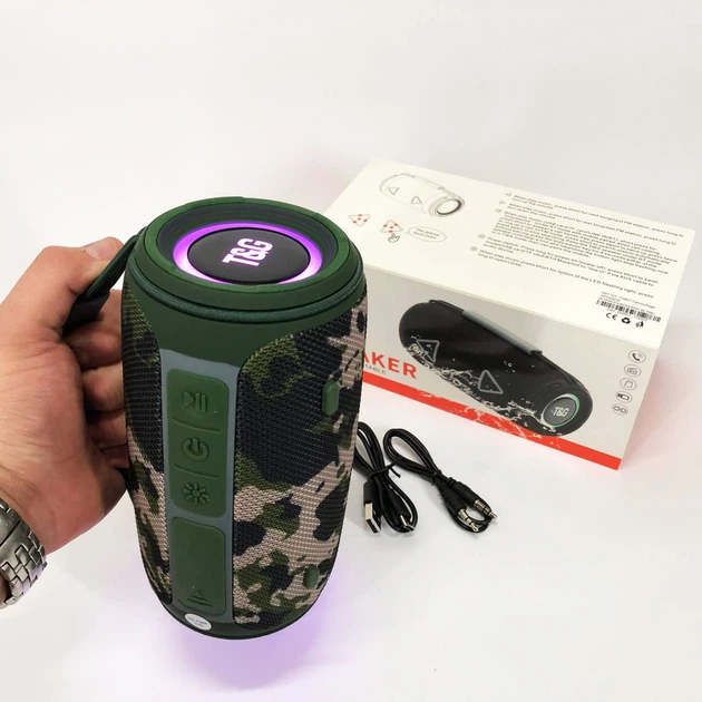Bluetooth-колонка TG657 с RGB подсветкой 1500 mAh. Цвет: камуфляж - изображение 10