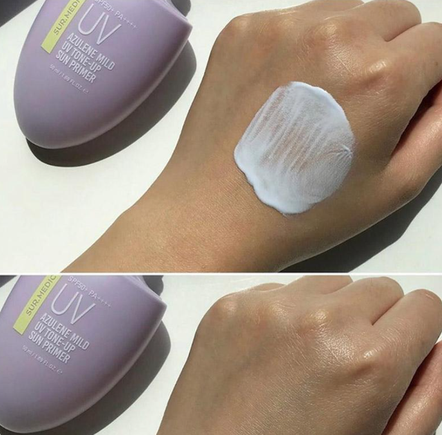 Легкий сонцезахисний праймер SUR.MEDIC+ Azulene Mild UV Tone-Up Sun Primer SPF50+ PA++++ 50ml - Фото 4 Легкий сонцезахисний праймер SUR.MEDIC+ Azulene Mild UV Tone-Up Sun Primer SPF50+ PA++++ 50ml - зображення 4