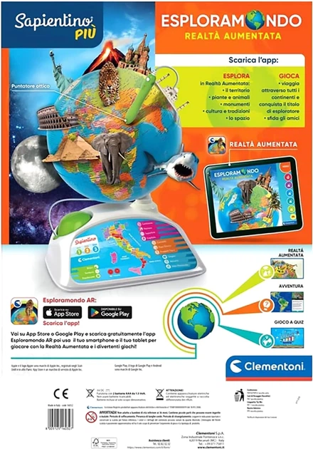 Globus interaktywny Clementoni Exploring the Augmented Reality World 25 cm (8005125508471) - obraz 4