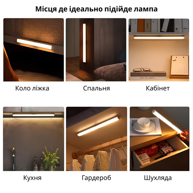 Светильник-ночник лампа на магните с аккумулятором и датчиком движения INSPIRE night GZ-5-50 4W 1100mAh - Фото 7 Светильник-ночник лампа на магните с аккумулятором и датчиком движения INSPIRE night GZ-5-50 4W 1100mAh - изображение 7