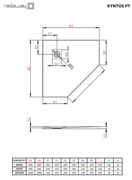 Душевой поддон RADAWAY Kyntos PT 80x80 цвет цемент HKPT8080-74 - Фото 2 Душевой поддон RADAWAY Kyntos PT 80x80 цвет цемент HKPT8080-74 - изображение 2