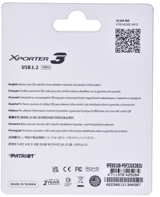 Pendrive Patriot Xporter 3 32GB USB 3.2 Black (PSF32GX3B3U) - obraz 8
