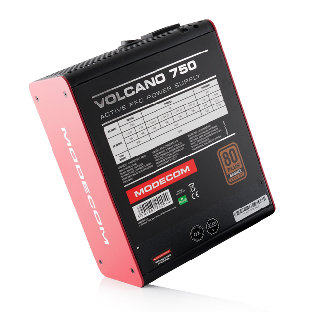 Блок питания для ПК 750W Modecom VOLCANO 750 BRONZE 120мм MODULAR 80+ Bronze ATX - изображение 4