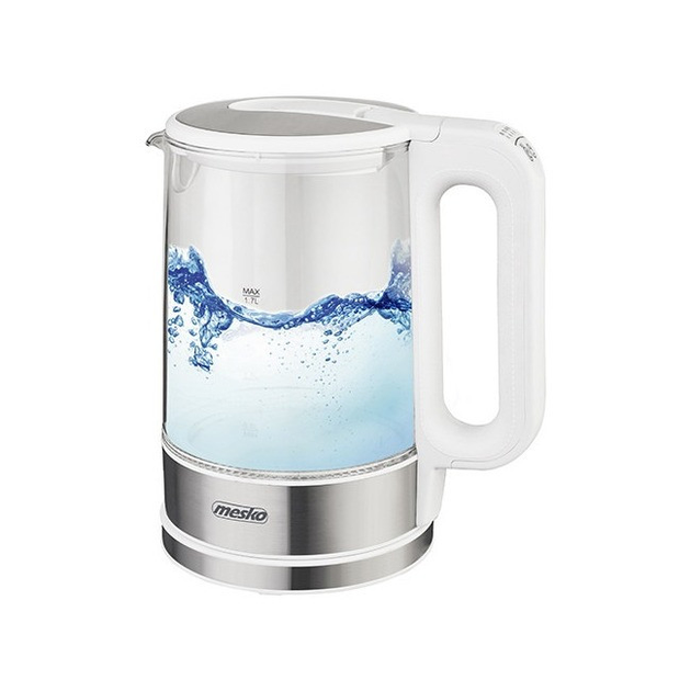 Чайник электрический стеклянный с терморегулятором Mesko MS 1301w белый ...