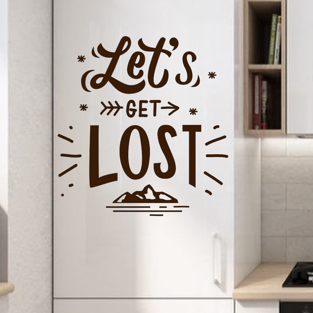 Інтер'єрні наклейки на стіну Let's get lost 97х102см туризм гори мотиватор Happy Pocket Коричневий матовий (HP-089M-800M) - зображення 4