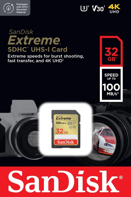 Karta pamięci SanDisk Extreme SDHC UHS-I 32GB (SDSDXVT-032G-GNCIN) - obraz 2