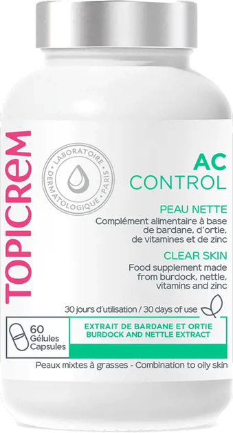 Suplement diety Topicrem Ac Control Clean Skin 60 caps (3700281705478) - obraz 1