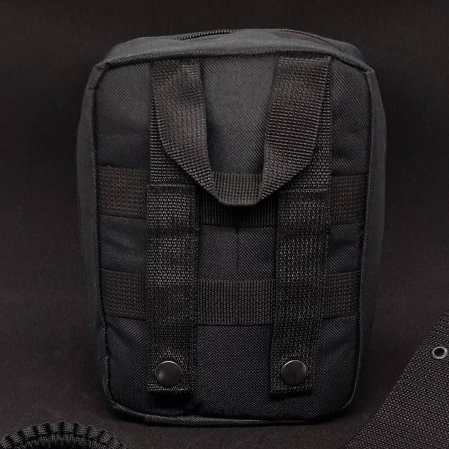 Підсумок-аптечка Cordura 900D з кріпленням Molle та Velcro панеллю чорна розмір 19х16х10 см - зображення 2