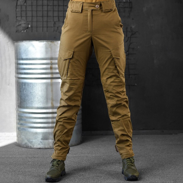 Женские брюки с завышенной талией рип-стоп койот размер 2XS - изображение 1
