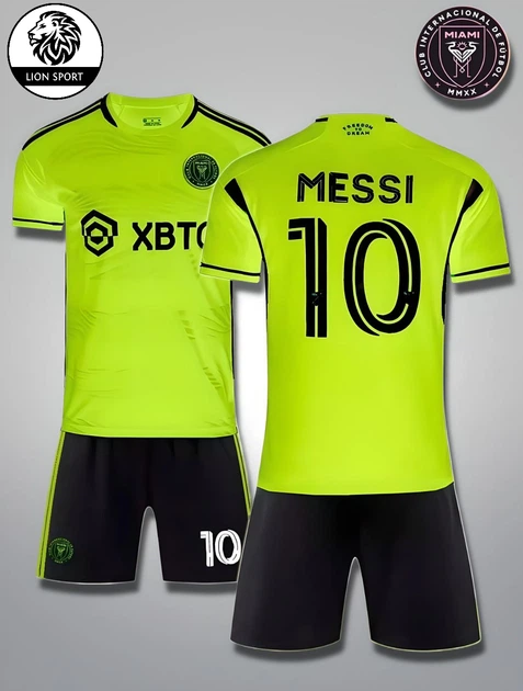 Форма футбольная детская Lion SPORT Messi (Месси) 10 Интер Майями (Inter Miami) 2024, 24-135-140, салатово-черная - Фото 1 Форма футбольная детская Lion SPORT Messi (Месси) 10 Интер Майями (Inter Miami) 2024, 24-135-140, салатово-черная - изображение 1