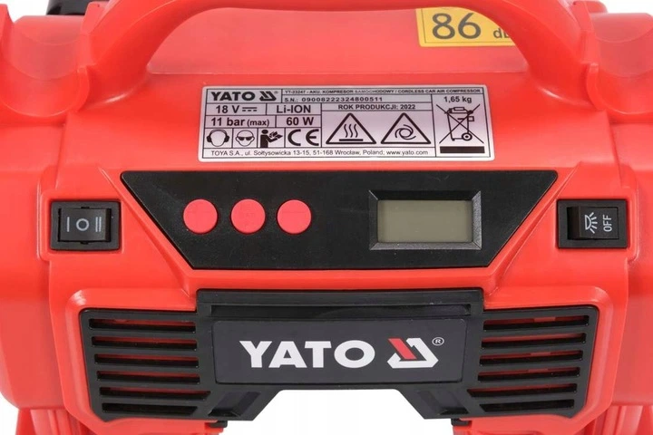 Аккумуляторный Автомобильный Компрессор YATO (YT-23248) БЕЗ АККУМУЛЯТОРА - изображение 7