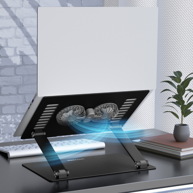 Охолоджуюча підставка для ноутбука OfficePro LS122B Aluminum alloy Black - зображення 14