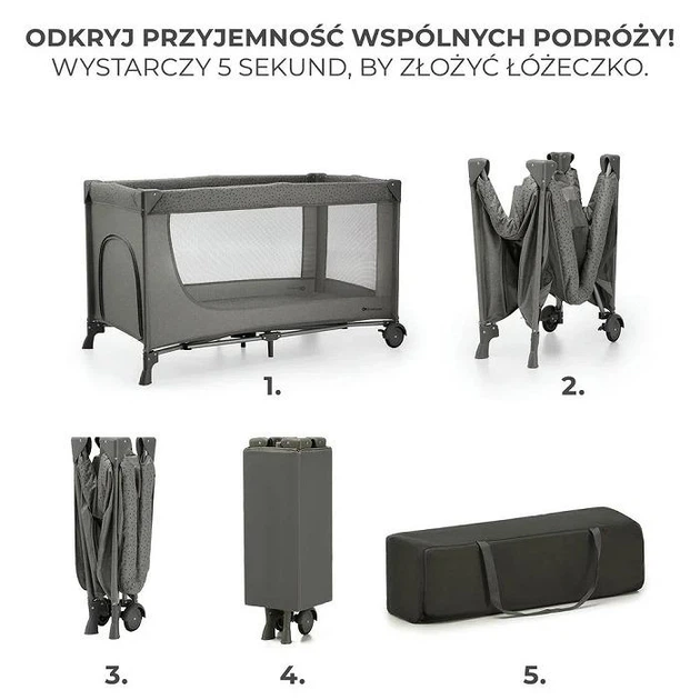 Манеж-кровать Kinderkraft Joy 2 Dark Grey, 5902533925117 - Фото 5 Манеж-кровать Kinderkraft Joy 2 Dark Grey, 5902533925117 - изображение 5