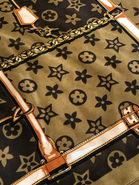 Жіноча хустка бандана шарф пов'язка на шию сумку голову Honey Fashion Accessories коричневий (12-175) - зображення 7