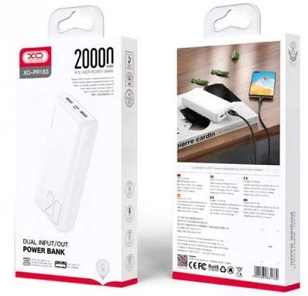 УМБ XO Power Bank 20000mAh PR183 Light Display White (XO-PR183-WH