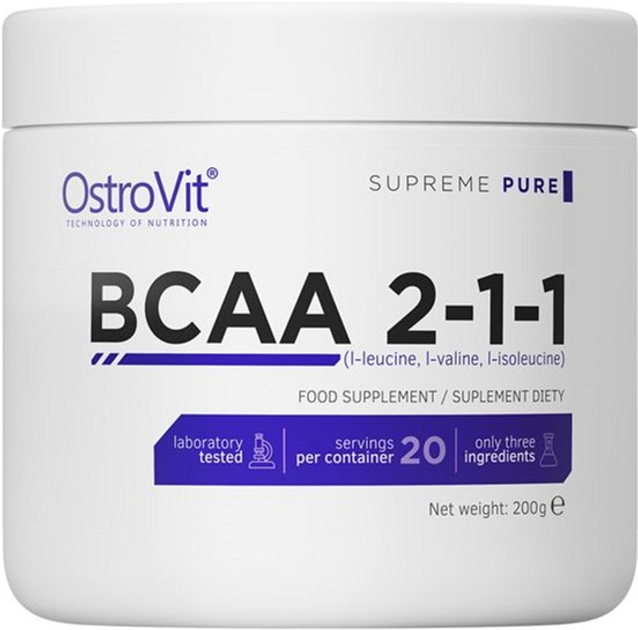 BCAA OstroVit BCAA 2-1-1 Instant 200 g Naturalny (5902232619904) - obraz 1