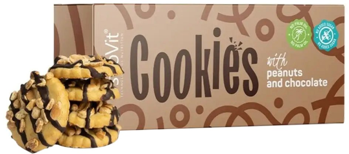Печиво OstroVit Cookies with Peanuts and Chocolate 125 г (5903933907048) - зображення 1