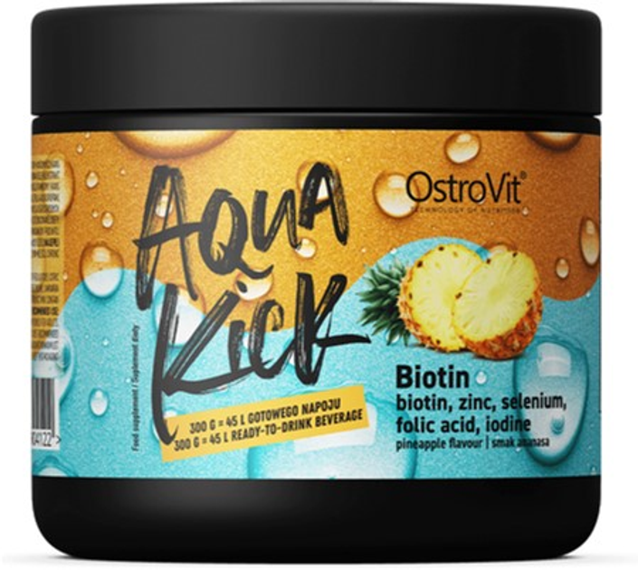 Suplement diety OstroVit Aqua Kick Biotyna 300 g Ananas (5903933904122) - obraz 1