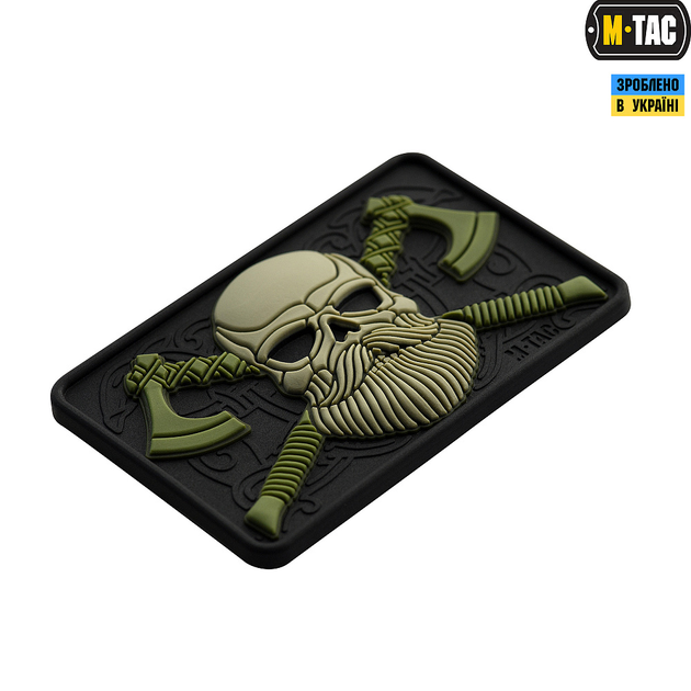 M-Tac нашивка Bearded Skull 3D PVC Black/Olive - изображение 2