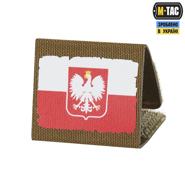 Прапор White/Red/Coyote Polska Patch MOLLE M-Tac - зображення 1
