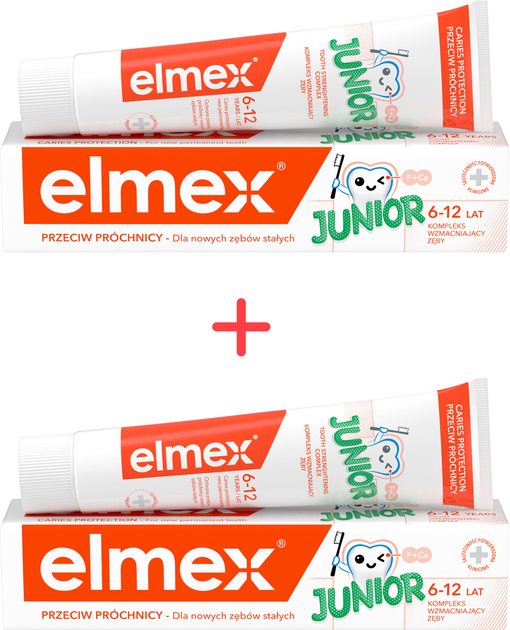 Упаковка зубной пасты Elmex Junior Детская от 6 до 12 лет 75 мл х 2 шт ...