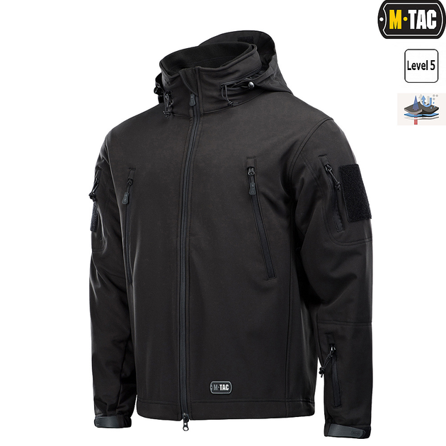 Куртка M-Tac Soft Shell с подстежкой Black S - изображение 1