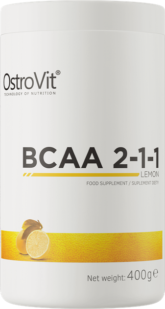 Амінокислота OstroVit BCAA 2-1-1 400 г Лимон (5902232619997) - зображення 1