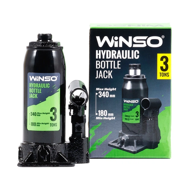Домкрат гидравлический бутылочный Winso 3т 180-340мм 170300 - изображение 2