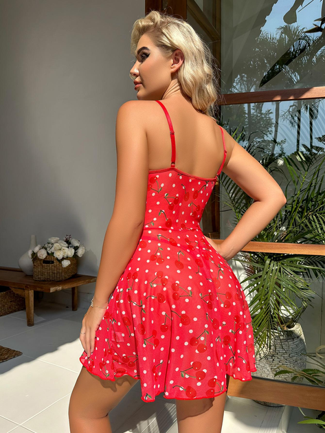 Эротическая сорочка для сна комбинация пеньюар с трусиками на ...