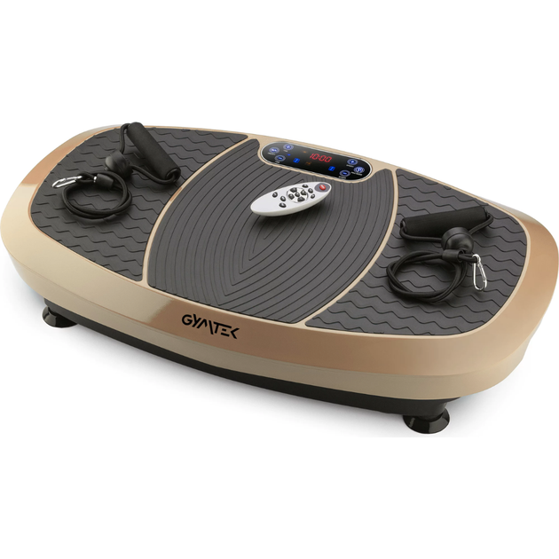 Віброплатформа 3D Gymtek XP750 Intense Gold (2 мотори) до 180 кг + Еспандери та Bluetooth - зображення 3