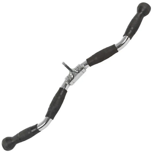 Ручка для верхней тяги York Fitness 70 см W-образная с резиновыми ручками хром - изображение 2
