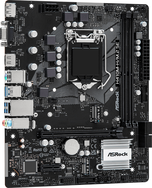 Материнська плата ASRock H410M-H/M.2 SE (s1200, Intel H370, PCI-Ex16) - зображення 2