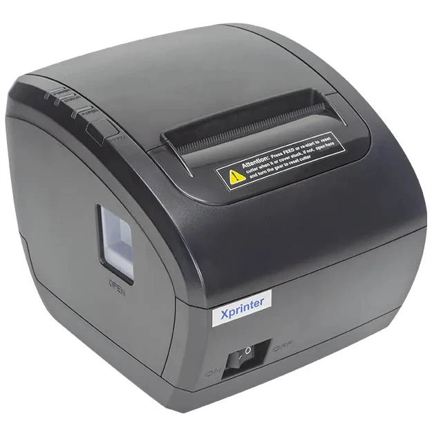 Термопринтер принтер чеков Xprinter XP-Q838L термопечать 230 мм/с лента 80 мм USB+Lan автообрезка Black - изображение 2