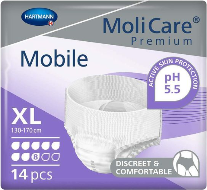 Pieluchomajtki Hartmann Molicare Premium Mobile 8d XL 14 szt (4052199275604) - obraz 1