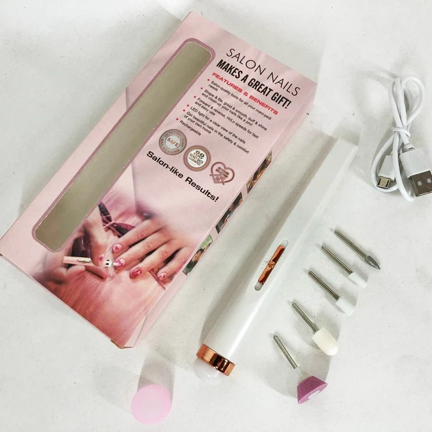 Фрезер для манікюру та педикюру Flawless Salon Nails Колір: білий - зображення 3
