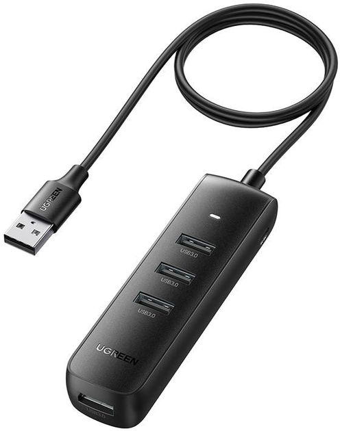 Адаптер Хаб USB Type-C 4в1 Ugreen 4 x USB 0.25 m Black (6957303819157) - зображення 1