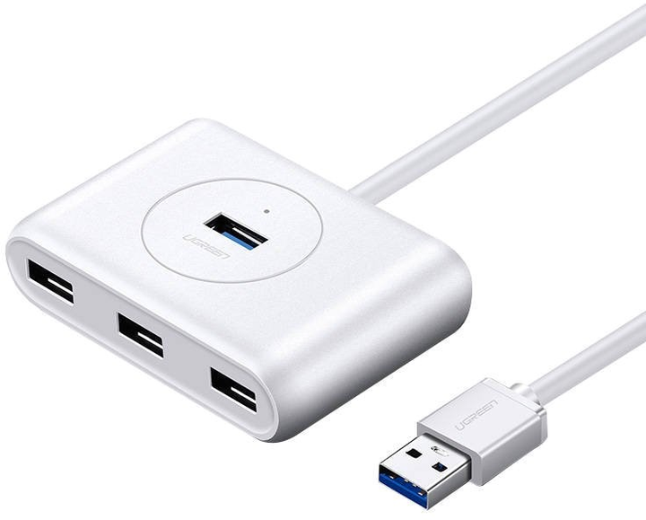 Hub USB 3.0 Ugreen 0.5 m White (6957303822829) - obraz 1