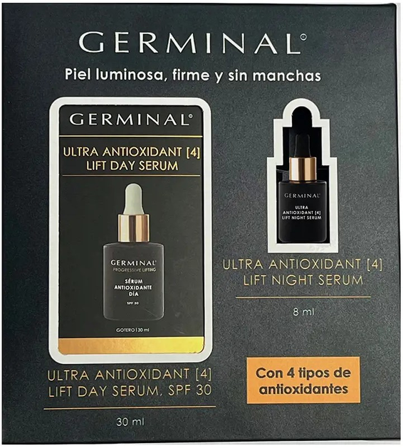 Zestaw do pielęgnacji twarzy Germinal Ultra Antioxidant Serum SPF 30 30 ml + Serum na noc 8 ml (8430445319696) - obraz 1