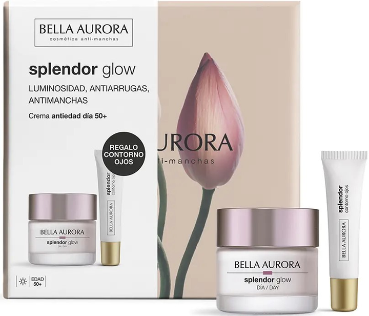 Набір для догляду за обличчям Bella Aurora Splendor Glow Денний крем 50 мл + Крем для шкіри навколо очей 15 мл (8413400017714) - зображення 2