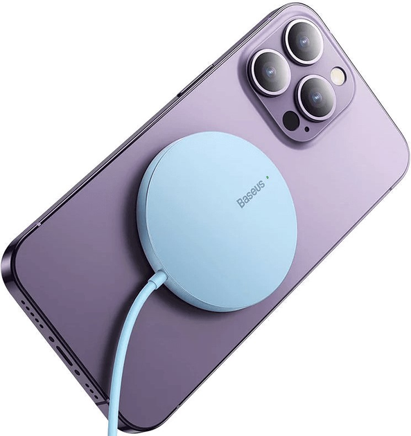 Bezprzewodowa ładowarka Baseus Simple Mini 3 15W Blue (CCJJ040303) - obraz 5
