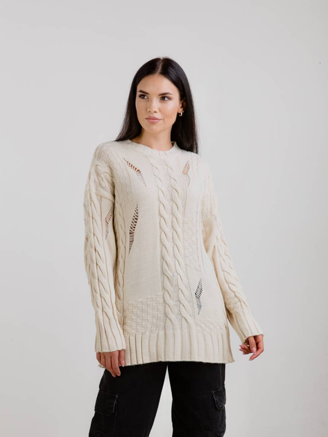 Свитер с рваными элементами "Вермонт" ROMASHKA Молочный, One Size, 13704 