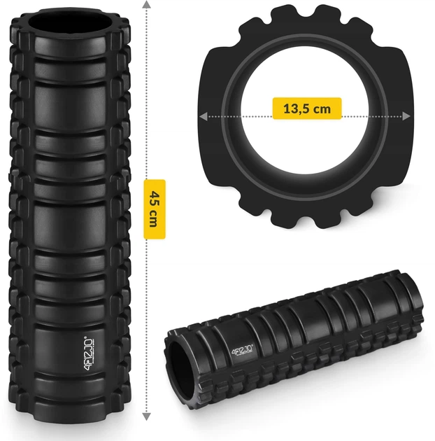 Массажный ролик 4FIZJO 45 x 13.5 см (валик, роллер) Black (P-5907739310545) - изображение 3