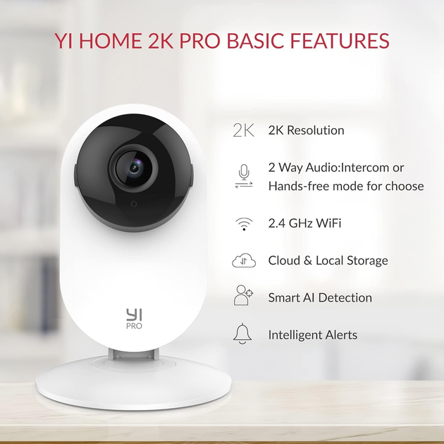 IP-Камера відеоспостереження YI PRO 2K Home Camera White (YYS.62121) (Міжнародна версія) - изображение 6