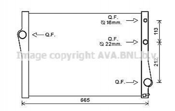 Радіатор охолодження двигуна AVA COOLING BWA2471 BMW X5, X6 17117533472, 7533472, 17117807624 - зображення 1