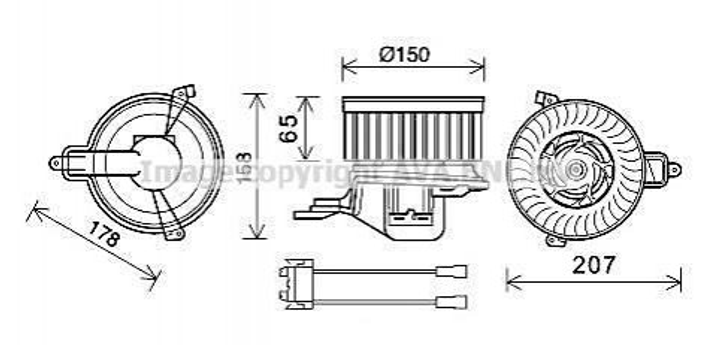 Вентилятор печки AVA COOLING CN8511 Peugeot Partner, 306; Citroen Berlingo E165114, E165017, 95658442 - изображение 1