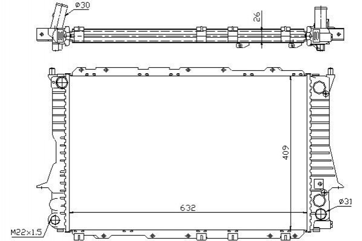 Радіатор охолодження двигуна STARLINE AIA2083 Audi 100, A6 4A0121251M, 4A0121251M, 4A0121251M - зображення 1